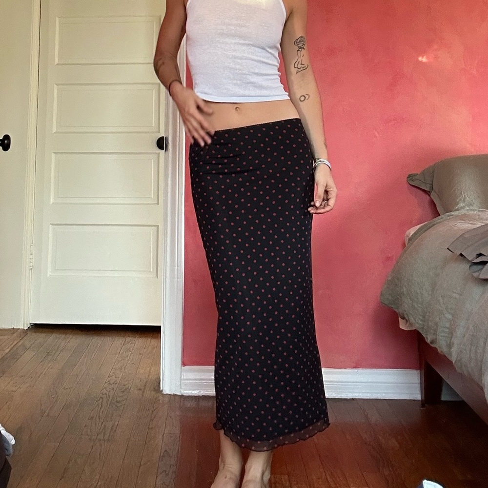 Black and Red Polka Dot Rouje Skirt